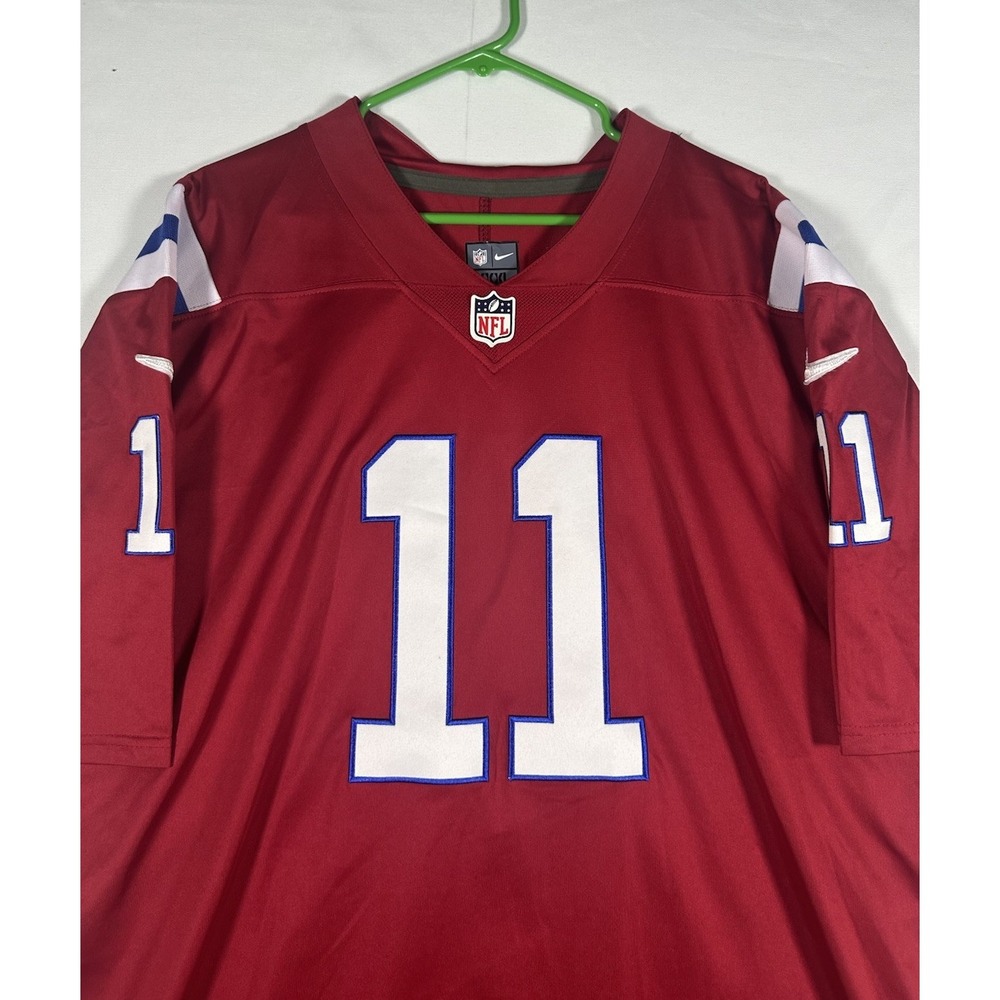 New England‎ Patriots Julian Edelman Jersey Men's 3XL Nike On Field Red #11 NFL